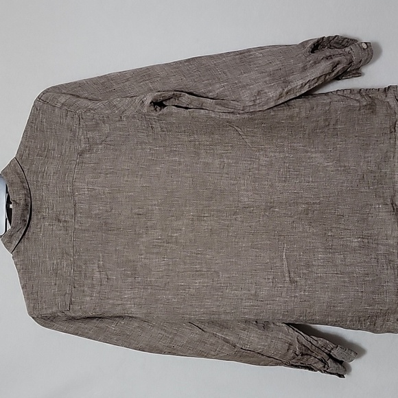 J. Jill Love Linen Long Sleeves Essential Shirt, Brown, Size XS, Pre-owned EUC - Picture 3 of 10